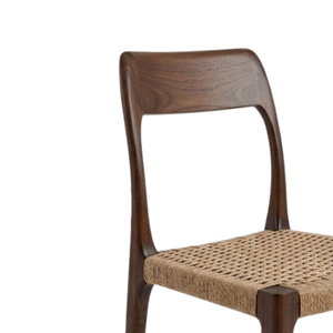 Modern Eco-Friendly Durable Solid Back Dining Chair Woven Seat Woodside for Apartment Dining Room Hotel Villa - Product Image 3