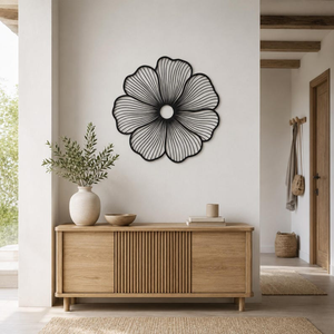 <b>Large</b> Steel Flower <b>Wall</b> Art Modern Floral Metal Sculpture for Living Room Bedroom Hallway Elegant Home <b>Decoration</b> - Product Image 5