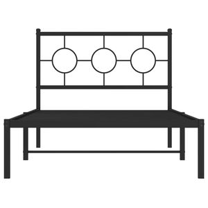 Cadre de lit en acier noir thermolaqué 39,4 x 78,7 po – Lits métalliques élégants - Product Image 5