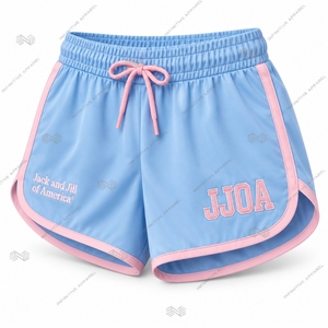 Shorts Deportivos para Mujer JJOA Jack and Jill of America, Personalizados al por Mayor, Bordados en Azul Bebé y Rosa, Ropa Deportiva para Gimnasio - Product Image 2