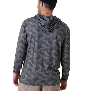 Camisa de Manga Larga con Capucha de Camuflaje para Hombre, Corte Regular, Secado Rápido, Tejido de Poliéster, Ropa Casual de Verano - Product Image 4