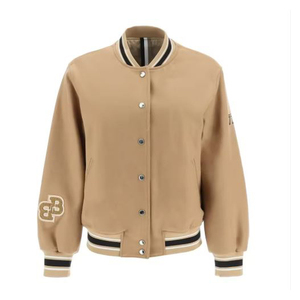 Chaqueta Varsity Unisex Color Caqui, Informal, de Poliéster, con Cuello Camisero y Cierre de Botones, para Otoño - Product Image 4