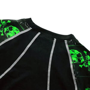 Camiseta Deportiva de Manga Larga para Hombre, Sublimada, de Alta Calidad, con Estampado de Calavera Negra y Verde, de Secado Rápido - Product Image 5
