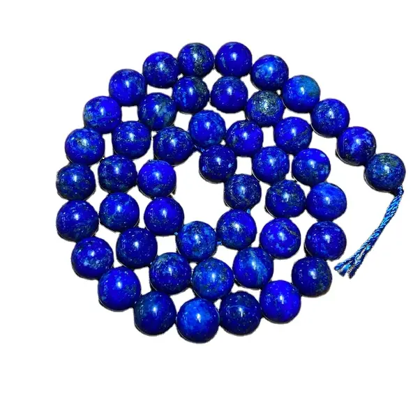 Cuentas redondas y lisas de lapislázuli natural para joyería, tobillera, pulsera para mujeres y niñas, hebras Rondelles de 15 pulgadas, piedras preciosas al por mayor