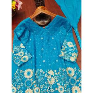 Traje de mujer Georgette bordado de diseñador Plazzo y Dupatta Set - Product Image 6