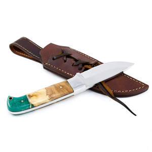 มีดล่าสัตว์และตั้งแคมป์กลางแจ้ง UA Supplies รุ่น Industrial Grade High Polish Stainless Steel Fixed Blade Drop Point 9 พร้อมปลอกหนัง - Product Image 5