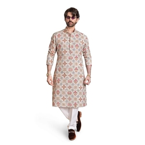 Conjunto de Kurta y Pijama Étnico para Hombre, Ropa para Bodas y Fiestas - Product Image 1