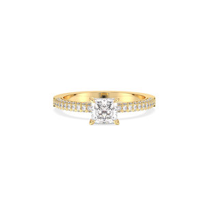 Bague de fiançailles solitaire REYES Classic Design en or massif 14 carats avec diamant de laboratoire HPHT CVD, cadeau idéal, bijoux raffinés pour femmes - Product Image 2