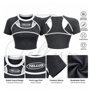 High Quality Women's Fitness <b>Crop</b> <b>Top</b> Half Sleeve Cotton T-Shirts with custom Design Women <b>Crop</b> <b>Top</b> Women <b>Crop</b> <b>Top</b> T Shirts <b>Top</b> - Product Image 5