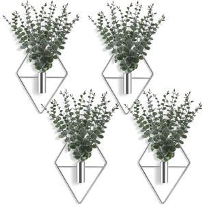 8 Pièces de Vases Suspendus en Métal Géométriques Modernes Style Bohème, Supports Intelligents pour Plantes d'Intérieur, Eucalyptus Artificiel pour Décoration Murale de Salle de Bain - Product Image 1