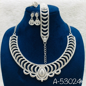 Women's Jewelry Sets 24K Gold Plated Box Chain Charm Necklace Bracelet Set Trendy Lab Created Zircon Stones 18inches Anniversary - Product Image 2