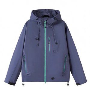 Custom Company Windproof Eco-Friendly Hiking Coat Outdoor Waterproof <b>Canvas</b> Softshell Nylon Zipper Stand Front Men Winter - Product Image 3