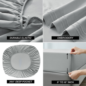 High-end 100% Linen Bedding <b>Set</b> 4 Pcs Luxurious Flat Fitted Sheet <b>Sets</b> - Product Image 4