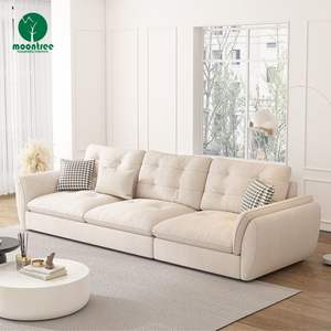 छोटे अपार्टमेंट रहने वाले कमरे के लिए मोनट्री बहु-कार्यात्मक फोल्डेबल सोफा बिस्तर ठोस लकड़ी और कपड़े सेट - Product Image 5