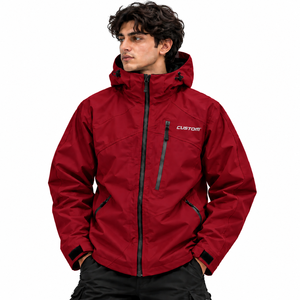 Veste de cyclisme en nylon pour homme, légère, résistante au vent, hydrofuge, fermeture éclair sur le devant, col montant, veste de performance pour l'extérieur - Product Image 1