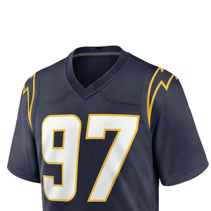 CLOTHING GOLD Jersey de Fútbol Americano Azul Marino, Cuello en V, Manga Corta, Secado Rápido, Transpirable, Poliéster, Nombre del Equipo Personalizado, Unisex - Product Image 5