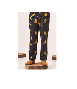 Pantalon tendance à imprimé léopard pour homme, mélange de coton, pantalon décontracté d'été, léger et respirant, pour tous les jours, les voyages et les loisirs - Product Image 1