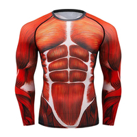 Camiseta Deportiva de Manga Larga para Hombre, Personalizada, con Diseño de Telaraña, Compresión, Transpirable, Antibacteriana, de Secado Rápido, Estampada