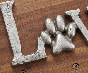 Premium Love Paw Print Wooden Key <b>Rack</b> With 3 Metal Hooks Wall Mounted Rustic Style Decor - Product Image 2