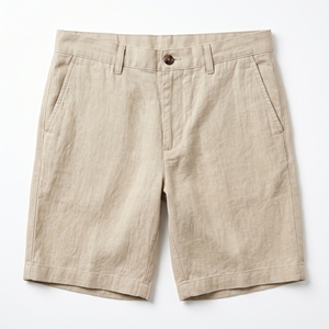 <b>Men</b> Woven Polyester 140g Anti-Wrinkle Chino <b>Shorts</b> Solid Casual Bermuda Button Fly Mid Waist Side Pockets Custom OEM Service - Product Image 1