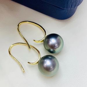 Juego de Perlas de Oro Natural de 13-14 mm, Versátiles Pendientes de Plata de Ley 925 con Perla de 11-12 mm y Cadena de Plata - Product Image 4