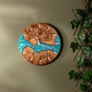 Epoxy & Olive Wood Wall Clock Resin Wall Clock Live Edge Clock Large Wall Clock Personalized Gifts - Product Image 1