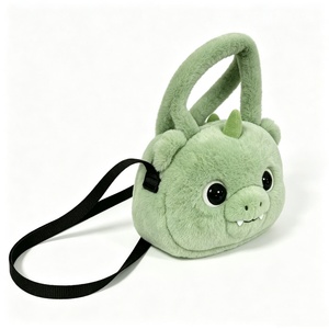 Sac bandoulière dinosaure en peluche personnalisé, sac à main dinosaure vert mignon en peluche, sac à bandoulière dinosaure de dessin animé, sac à main en peluche sur le thème des animaux pour enfants - Product Image 5