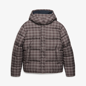 Veste matelassée à capuche à carreaux pour femme, manches longues, fermeture boutonnée, vêtement d'extérieur d'hiver, rembourrage épais en polyester, longueur standard - Product Image 4