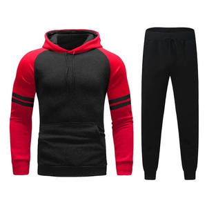 Winter Plus Size Contrast Color OEM Custom Design Pullover Hoodies Sweatpants 2pcs <b>Sets</b> Cotton Sportswear Training Jogging Wear - Product Image 1