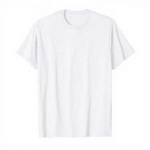 T-shirt en jersey de coton blanc pour homme, manches courtes, col rond, coupe classique, couleur unie, décontracté - Product Image 2