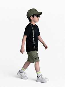 ONETEN APPARELS <b>Men</b> Blank Solid Black <b>T</b>-<b>Shirt</b> <b>Green</b> Cargo Shorts Set Short Sleeve Crew Neck Two Piece Outfit - Product Image 6