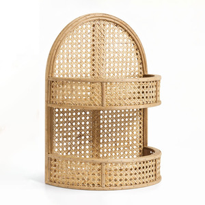 Rattan <b>wall</b> <b>mounted</b> storage racks arched display shelf organizer <b>bookcase</b> holders for bathroom living room - Product Image 6