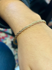 14K <b>Solid</b> <b>Gold</b> Plated Rope Chain Bracelet <b>Bangle</b> Alloy Cuff Bracelet Twisted Rope Design Classic Unisex Jewelry - Product Image 4