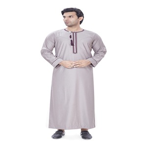 AL ARAB <b>Men's</b> Omani Embroidery <b>Thobe</b>/Thawb-Polyester Viscose Fabric Breathable Anti-Wrinkle Middle Eastern Style Ankle Length - Product Image 1