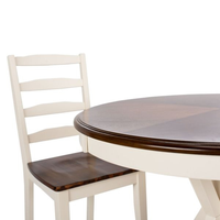 Ensemble de table et de chaises de restaurant en teck de haute qualité avec finition naturelle blanche pour mobilier de restaurant