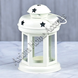 Axiom Home Accents Contemporary Festive Wood Candle <b>Lantern</b> <b>Set</b> Elegant Handcrafted Design Chic Christmas Decor Includes Candle - Product Image 1