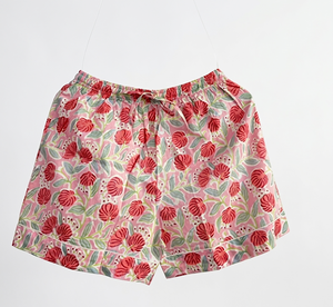 Conjunto de Pijama de Lujo con Estampado Floral para Mujer, Top de Algodón Tejido a Mano de Manga Corta con Cuello en V y Pantalones Cortos, Ropa de Dormir de Alta Costura con Bolsa - Product Image 4