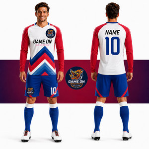 Maillots de football rétro personnalisés à manches courtes, respirants, uniformes, maillots de football version joueur, ensembles rétro - Product Image 1