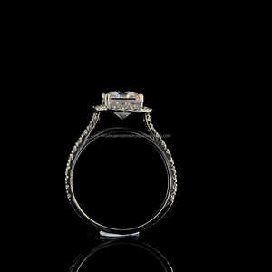 แหวนหมั้นเพชรโมอิสสีเงินโมอิสสี925แนววินเทจสำหรับผู้หญิงแหวนแต่งงานทำจากหินด้านข้างสวยงาม - Product Image 4