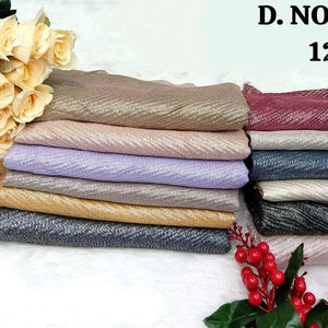 Châles en cachemire texturé à chevrons de qualité supérieure - Écharpes légères et douces en mélange de coton pour toutes les saisons - Étoles élégantes multicolores - Product Image 1