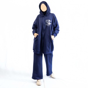 Custom Premium Spandex/Polyester Fabric Modest Sportswear Women's 2-Piece Long Sleeve <b>Top</b> Pants Set Breathable Lightweight Quick - Product Image 3