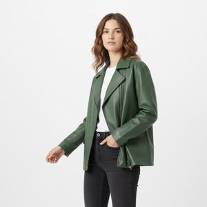 Casual Coat Women Vintage Style Sheep Skin <b>Jacket</b> OEM Factory Supplier Wholesale Custom Made Biker Outerwear Stylish <b>Winter</b> - Product Image 4