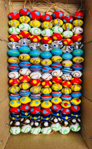 Cuentas de Vidrio de Mármol de 16 mm Hechas a Mano de Primera Calidad para Hacer Pulseras |   Joyería de Combinación Roja de Alta Calidad para Hacer Collares DIY - Product Image 2