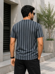 Camiseta Polo a Rayas de Corte Regular para Hombre, Ligera, de Polialgodón, Ropa Personalizada, Camiseta Polo de Mezcla de Algodón para Hombre - Product Image 4