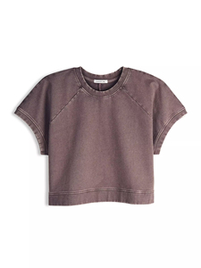 Women's Oversized Acid Washed T Shirt 100% Cotton French Terry Streetwear Y2k <b>Top</b> Custom Logo <b>Raglan</b> Sleeve Cropped Vintage Tee - Product Image 5