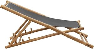 Chaise longue en bambou pliable et réglable pour la plage, avec siège en toile résistant aux intempéries, mobilier de relaxation pour l'extérieur et l'intérieur, vente en gros, OEM - Product Image 6