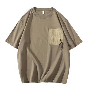 New Design 100% Cotton Men's Casual Summer T-Shirts Front <b>Logo</b> Regular Fit Breathable Quick Dry Short Sleeve Wholesale - Product Image 1