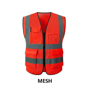 Chaleco de seguridad reflectante de alta visibilidad al por mayor, 100% poliéster, tejido y malla, cómodo, ropa de trabajo, chaleco de seguridad negro - Product Image 3