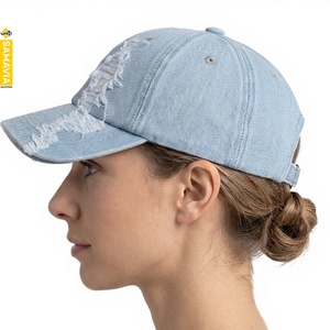 Gorra de béisbol de 5 paneles desgastada y rasgada, estilo vintage, para deportes al aire libre, moderna, ajustable, de algodón, retro, lavada. - Product Image 4