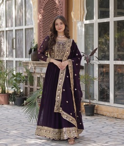 ชุดเดรส Anarkali สำหรับงานแต่งงานและงานเทศกาลแบบอินเดีย คอลเลคชั่นชุดสำหรับงานแต่งงานอินเดียและปากีสถาน แขนยาว สไตล์ชาติพันธุ์ - Product Image 1